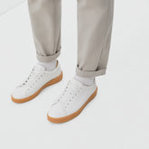 The ReLeather庐 Tennis Shoe | White / Gum Sole