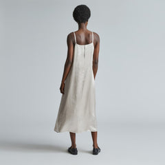 The Satin Square-Neck Slip Dress | Cream