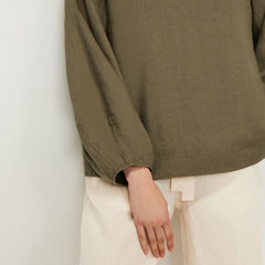 The Linen Long-Sleeve Top | Kalamata