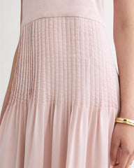 The Pleated Slip Dress in Butterlite | Soft Rose