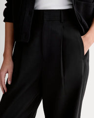The Draper Pleated Pant in Buttersmooth | Black | 30" Inseam