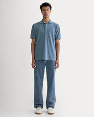 The Pique Polo | Heather Soft Cobalt