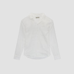 The Relaxed Linen Long-Sleeve Shirt | White
