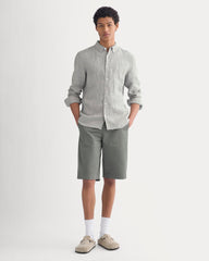 The Classic Shirt in Linen | Agave / Bone