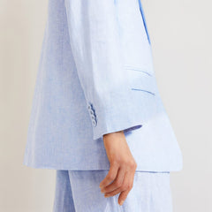 The Oversized Blazer in Linen | Light Blue