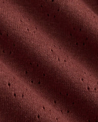 Lace-Trimmed Tank in Fine Linen | Henna Red
