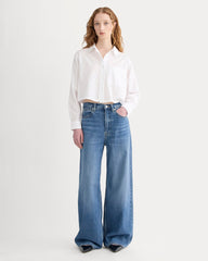 The Way-Short Shirt in Silky Cotton | White