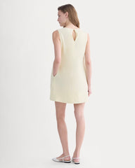 The Shift Dress in Stretch Linen | Light Yellow