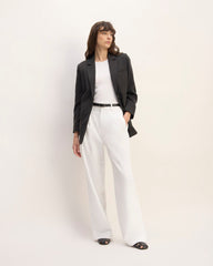 The Draper Pleated Pant in Buttersmooth | White | 30" Inseam