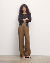 The Linen Way-High庐 Drape Pant | Cocoa