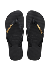 Women's Top Logo Metallic Flip Flops