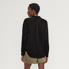 The Satin Relaxed Shirt | Black