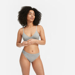 The Cotton High-Rise Bikini | Heathered Grey