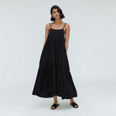 The Naia鈩?Ripple Tiered Maxi Dress | Black