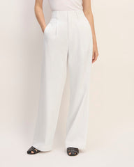 The Draper Pleated Pant in Buttersmooth | White | 30" Inseam