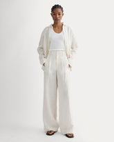 The Linen Way-High庐 Drape Pant | Natural Chambray