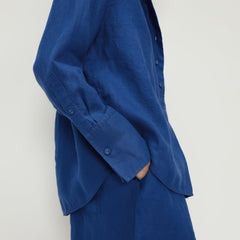 The Linen Popover Shirt | Mazarine Blue