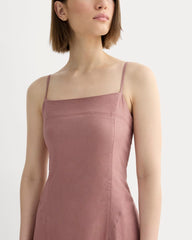 The Seamed Dress in Stretch Linen | Rose Dusk