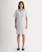 The Oxford Short-Sleeve Shirt Dress | Charcoal / White