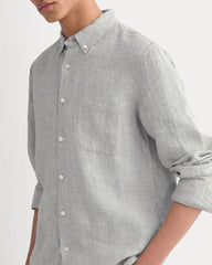 The Classic Shirt in Linen | Agave / Bone