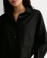 The Way-Short Shirt in Silky Cotton | Black