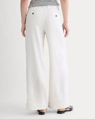The Wide-Leg Pant in Stretch Linen | Natural Chambray