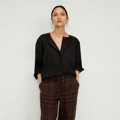 The Linen Popover Shirt | Black