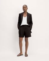 The Linen Way-High庐 Drape Short | Black