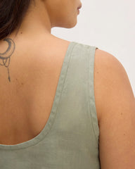 The Scoop Tank in Linen | Sage Green