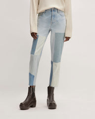 The '90s Cheeky® Mended Jean | Patched Indigo | 26.5" Inseam