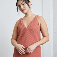 The City Stripe Midi Dress | Redwood