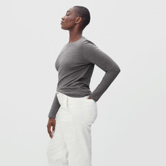 The Organic Cotton Long-Sleeve Crew | Charcoal
