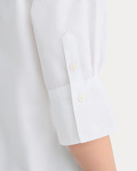 Cuff Detail Shirt in Lightweight Cotton | White