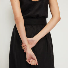 The Linen Wrap Skirt | Black