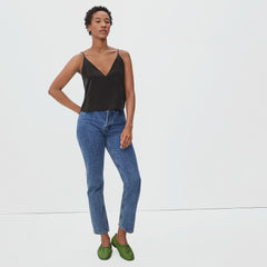The Washable Silk Cropped Cami | Black