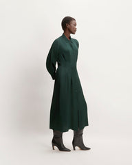 The Hammered Satin Shirt Dress | Scarab