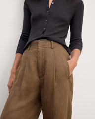 The Linen Way-High庐 Drape Pant | Cocoa