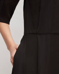 The City Stripe Ruched Dress | Black