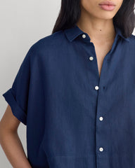 The Boxy Shirt in Linen | Navy