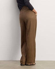The Linen Way-High庐 Drape Pant | Cocoa
