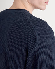 Waffle Rollneck Crew in Everyday Cotton | Navy
