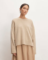 The Good Merino Wool Crewneck Sweater | Light Camel / Dark Oat