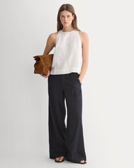 The Linen High-Neck Tank | Bone