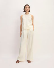 The Linen Way-High庐 Drape Pant | Bone