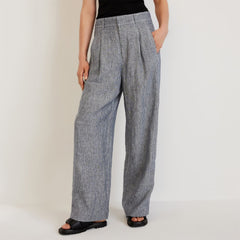 The Linen Way-High庐 Drape Pant | Canvas Tan / Navy