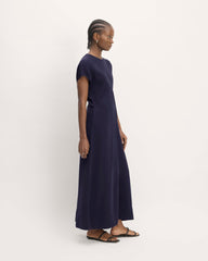 The TENCEL™ Short-Sleeve Midi Dress | Navy