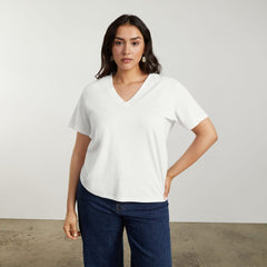 The Vintage V-Neck Hemp Tee | White