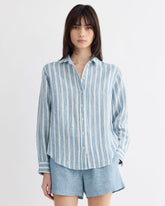 The Must-Have Shirt in Linen | Soft Cobalt/Bone