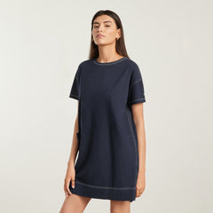The Oversized Mariner Dress | Navy / White