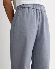 The Easy Pant | Dark Denim Pinstripe